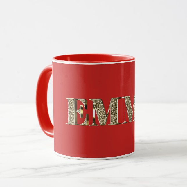 Taza Emma Elegant Golden Purpurina Aspecto Nombre de la (Anverso izquierdo)