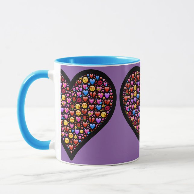 Taza Emoji de amor personalizada (Izquierda)