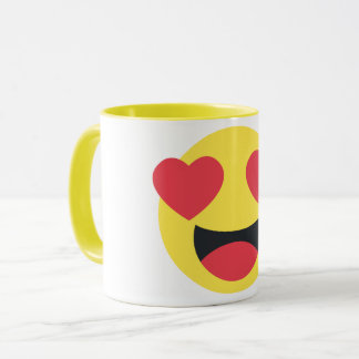 Taza Emoji de cara de ojos cardíacos
