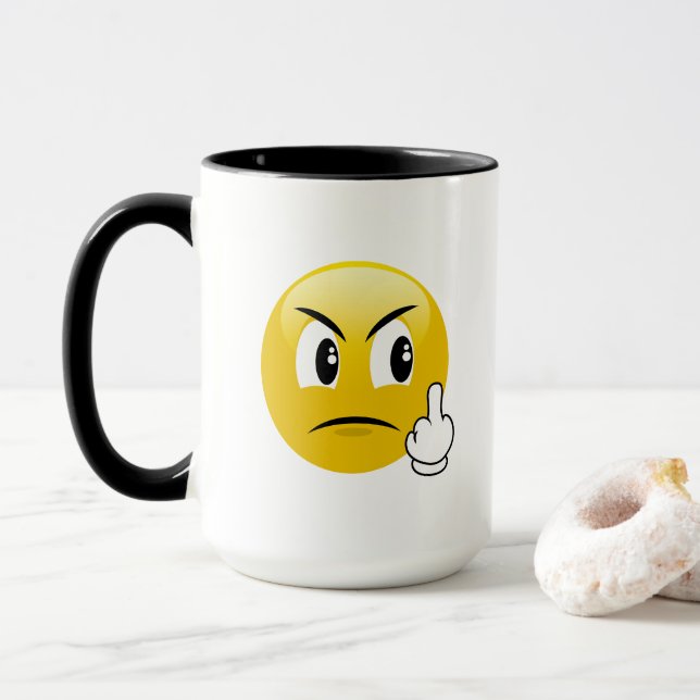 Taza Emoji del dedo medio (Con donut)
