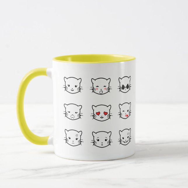 Taza Emoji del gato Kawaii (Izquierda)