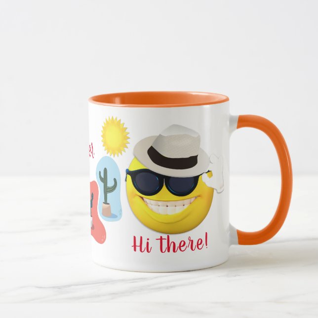 Taza Emoji personalizada con Gorra Sun con Cacti (Derecha)