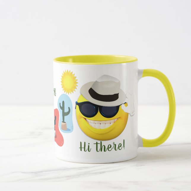 Taza Emoji personalizada con Gorra Sun con Cacti (Derecha)
