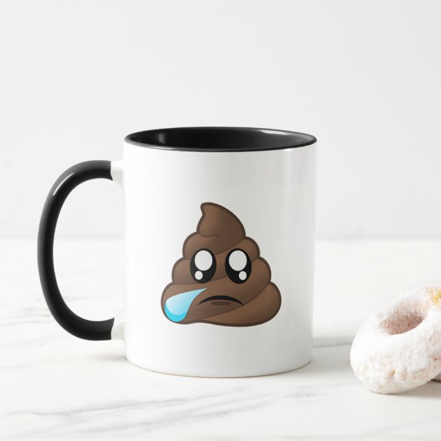 Taza Emoji triste del impulso del rasgón (Con donut)