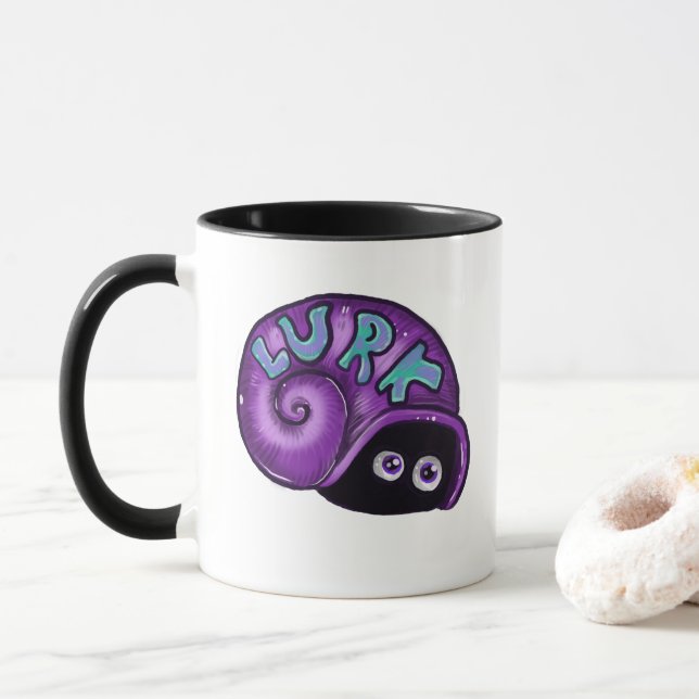 Taza Emote de caracol introvertido al acecho  (Con donut)
