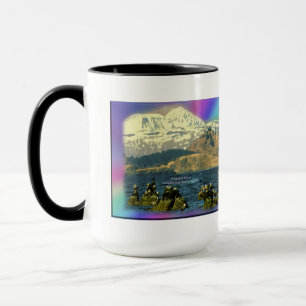Taza Emperador Geese en la bahía de Chiniak cerca de Ch