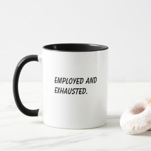 Taza 'Empleado y Agotado' Cumpleaños Divertido de Compa
