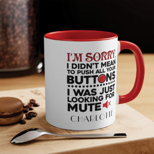 Taza Empujar los botones de mamá Gag Cumpleaños Persona