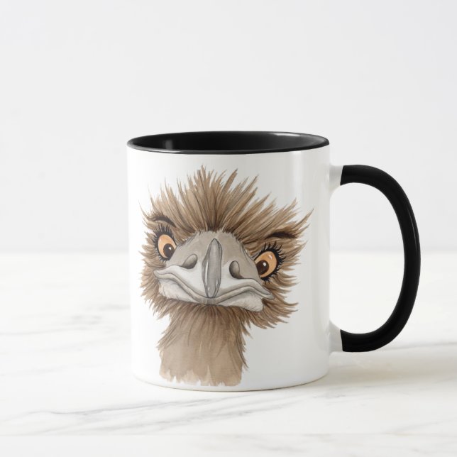 Taza Emu australiano animado lindo (Derecha)