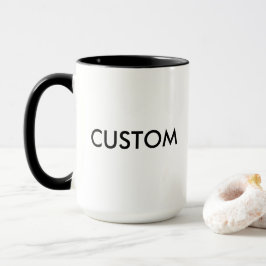 Taza en Blanco de Gran Combo Personalizado - NEGRO