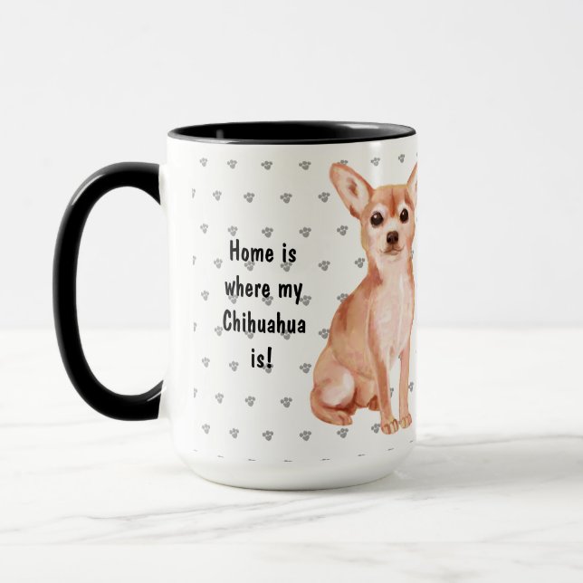 Taza En Casa Es Donde Mi Chihuahua Es Mi Papá Noel Perr (Izquierda)