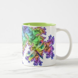 Taza en colores pastel de las libélulas