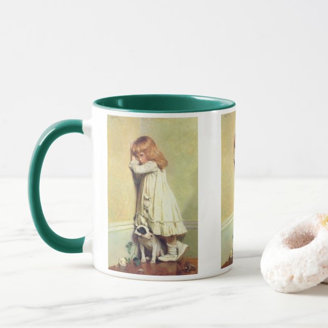 Taza En desgracia por Charles Burton Barber, arte vinta (Con donut)