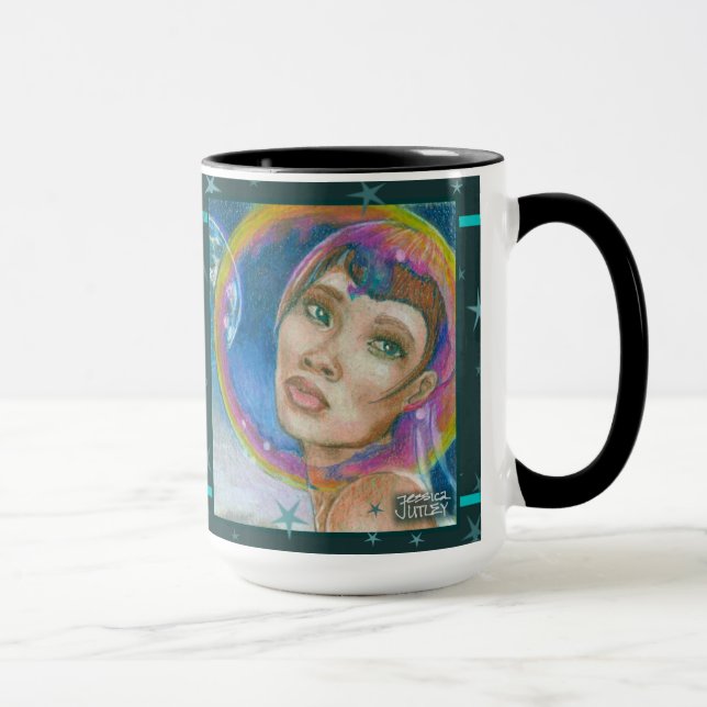Taza En el mundo más allá del espacio Fantasía Retrato  (Derecha)
