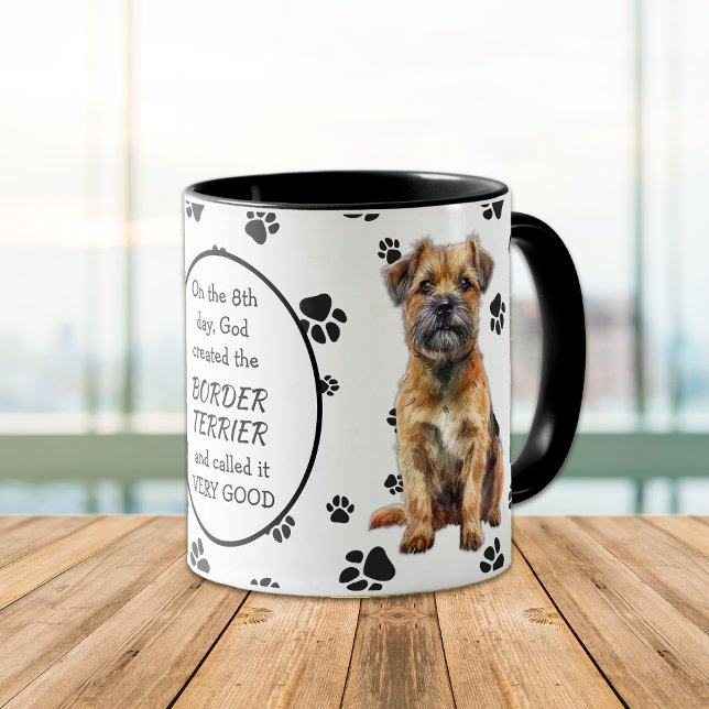 Taza En el octavo día, Dios creó perros de la frontera  (Subido por el creador)