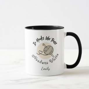 Taza En Ganchos Confiamos Crochet Mamá Personalizado