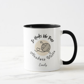 Taza En Ganchos Confiamos Crochet Mamá Personalizado
