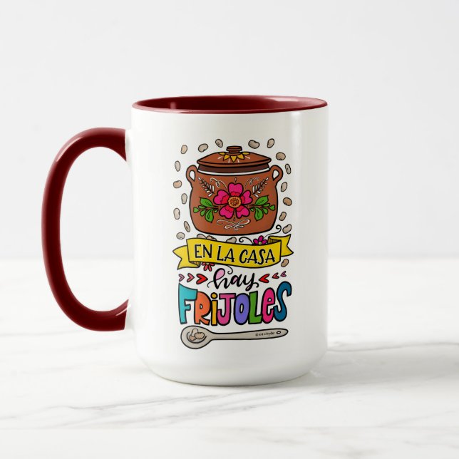 Taza En La Casa Hay Frijoles dibujado a mano (Izquierda)