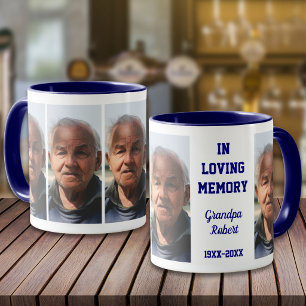 Taza En Memoria Amorosa Recuerdo 4 Foto Azul Marino