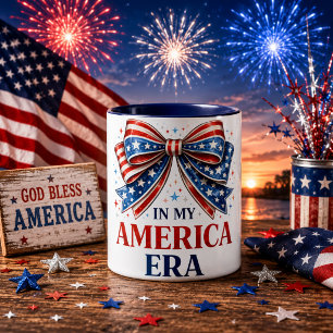 Taza En Mi América Lazo Patriótico Cuatro De Julio