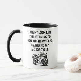 Taza En mi cabeza estoy montando mi motocicleta Funny B