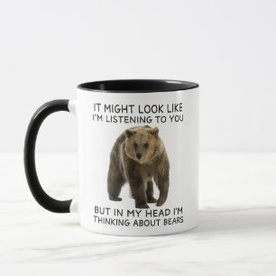 Taza En mi cabeza pienso en los osos divertidos