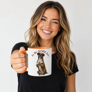 Taza En Mi Era Nope Divertida Actitud Perro Boxer