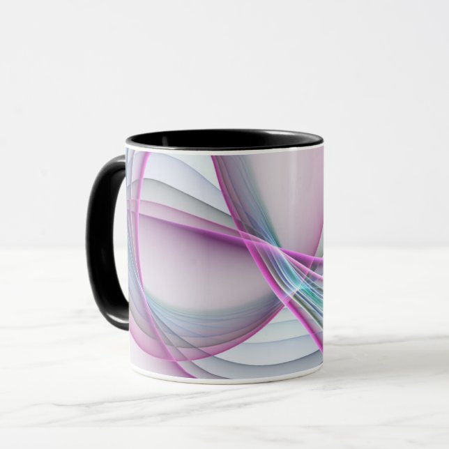 Taza En movimiento, arte fractal colorido abstracto mod (Anverso izquierdo)