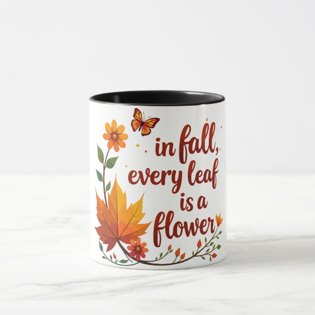 Taza "En otoño, cada hoja es una flor" (Centro)