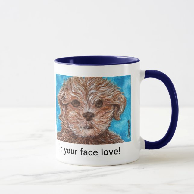 Taza ¡En tu cara amor de cachorro! (Derecha)