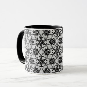 Taza Encaje antiguo - negro y blanco