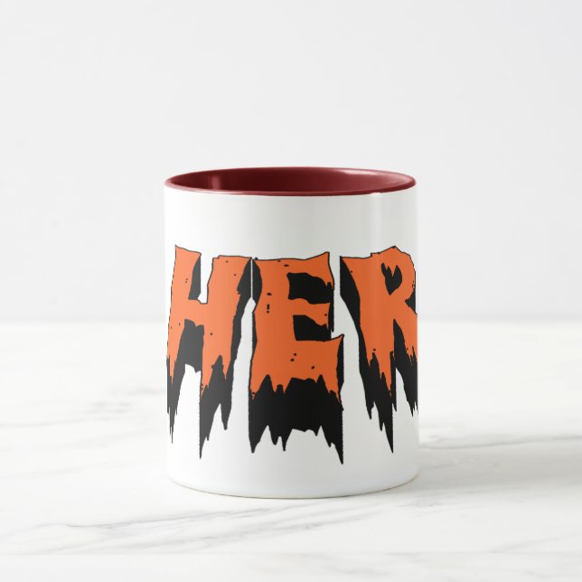 Taza Encanta tus mañanas con un tierno y espeluznante b (Centro)