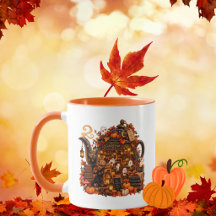 Taza encantada de café de fantasmas Gato negro Oto