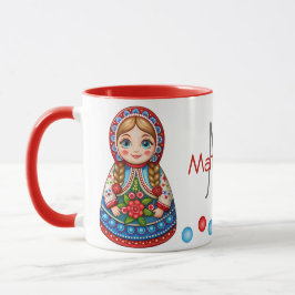 Taza Encantador Matryoshkas con toque personalizado