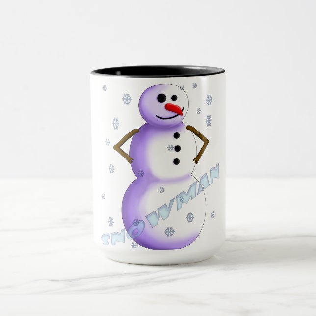 Taza Encantador tazón de café con tema de snowman. Pres (Centro)