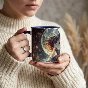 Taza Encantadora de Mariposas bajo la Luz de la Luna Fa