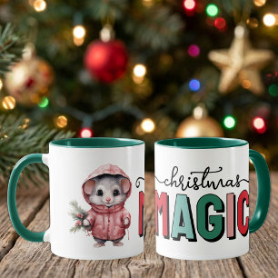 Taza Encanto de ratón navideño adorable