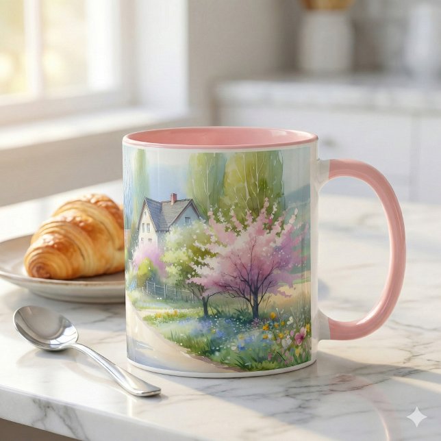 Taza Enchanted Blossom Country Lane (Enchanted Blossom Country Lane Mug Mockup 1)