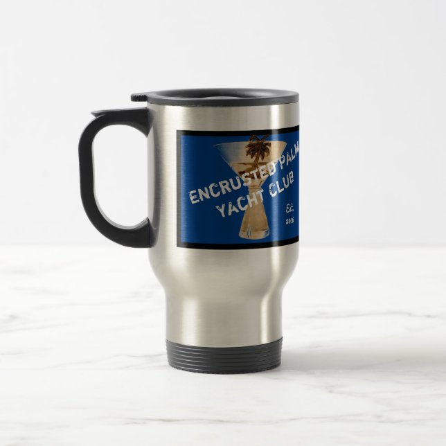 Taza encrustada del viaje del club náutico de la (Izquierda)