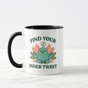 Taza Encuentra tu diseño interno de pájaro para tuitear