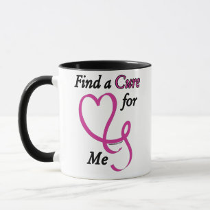 Taza Encuentra una cura/corazón/yo... cáncer de mama