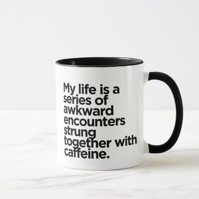 Taza Encuentros incómodos y cafeína - Relacionable dive (Derecha)