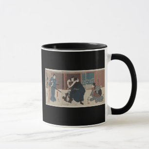 Taza Enemigo que ataca del samurai circa Japón 1848