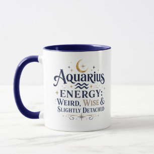 Taza Energía de Acuario Extraña Sabia Zodiaco
