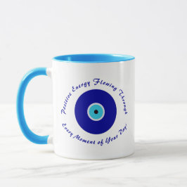 Taza Energía protectora personalizada, ojo malvado azul