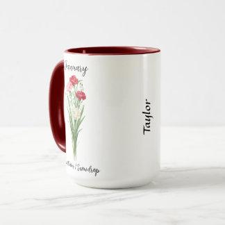 Taza Enero Carnación de las flores de nacimiento y Niev