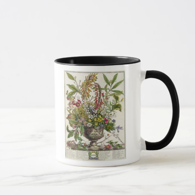 Taza Enero, del ` doce meses de las flores (Derecha)