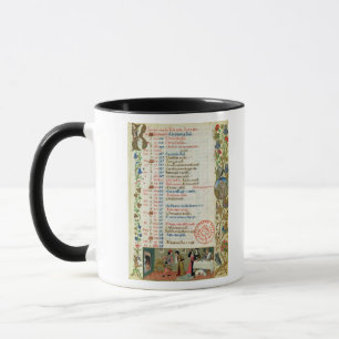 Taza Enero; figuras que comen y que beben
