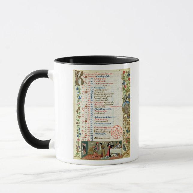 Taza Enero; figuras que comen y que beben (Izquierda)