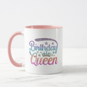 Taza Énfasis de color Reina de cumpleaños